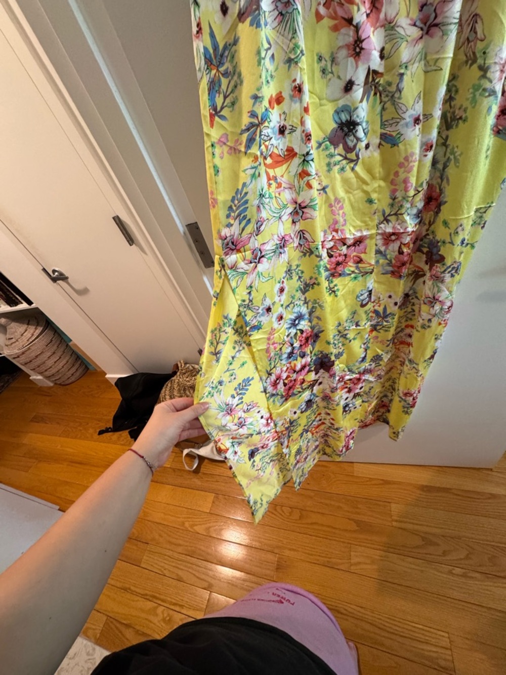 Yellow Floral Ruffle Maxi Dress - Picture 4 of 5